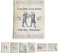 Medieval Valentine's Cards,Funny Medieval Love Car with Handwritten Manuscript Art,Valentine's Card with Medieval Charm & Modern,Couples &Medieval Art Enthusiasts,Gift to Girlfriend and Boyfriend (A)