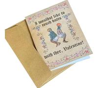 Medieval Valentine's Cards, Funny Medieval Love Car with Handwritten Manuscript Art, Valentine's Card with Medieval Charm Modern Humor for Partner, Friends & Medieval Art Enthusiasts (Brown B)