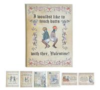 Medieval Valentine's Cards,Funny Medieval Love Car with Handwritten Manuscript Art,Valentine's Card with Medieval Charm & Modern Humorfor Couples &Medieval Art Enthusiasts (D)