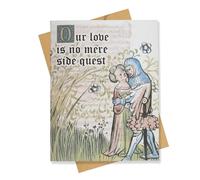 Medieval Valentine's Cards, Funny Medieval Love Card with Vintage Art Style, Weird Guys Humor Love Card Pack with Envelopes, Greeting Cards for Wedding, Anniversary, Engagement (#E)