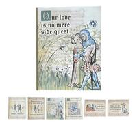 Medieval Valentine's Cards, Funny Medieval Meme Card with Envelopes, Illuminated Manuscript Style Art, Valentine’s Day Greeting Cards for Wedding, Anniversary, Medievals Art Lover (#C)