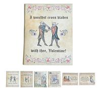 Medieval Valentine's Cards, Funny Medieval Meme Card with Envelopes, Illuminated Manuscript Style Art, Valentine’s Day Greeting Cards for Wedding, Anniversary, Medievals Art Lover (#A)