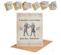 Medieval Valentine's Cards, Funny Medieval Meme Valentine Card, Vintage Manuscript Style Humorous Romance Cards, Quirky Valentine Gift for Partner (E)