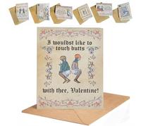 Medieval Valentine's Cards, Funny Medieval Meme Valentine Card, Vintage Manuscript Style Humorous Romance Cards, Quirky Valentine Gift for Partner (B)