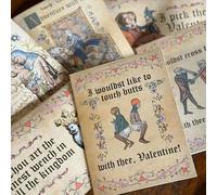 Medieval Valentine's Cards, Funny Medieval Meme Valentine Card with Illuminated Manuscript Art with Envelopes, Quirky Valentine Gift for Partner, Friends & Medieval Art Enthusiasts (Set of 6)