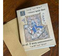 Medieval Valentine's Cards, Old English Meme Greeting Cards, Funny Medieval Love Card with Handwritten Manuscript Art, Valentine's Card with Medieval Charm & Modern Humor for Couples (E)