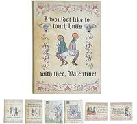 Medieval Valentine's Cards - Valentine's Card with Medieval Charm & Modern Humor, Funny Medieval Love Card with Vintage Art Style, Ideal for Couples and Medieval Art Enthusiasts (Style F)