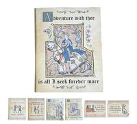 Medieval Valentine's Cards with Envelopes, Illuminated Manuscript Style Medieval Meme Valentines, Weird Guys, Meme Valentine's Cards, for Couples &Medieval Art Enthusiasts(Style6)