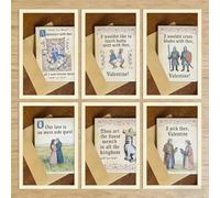 Medieval Valentine's Cards with Envelopes, Illuminated Manuscript Style Medieval Meme Valentines, Weird Guys, Meme Valentine's Cards, for Couples &Medieval Art Enthusiasts(All)