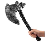 Medieval Viking Axe Plastic Toy Weapons, Viking Battle Axe Prop Viking Costume Halloween Axe Cosplay Silver