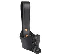 Medieval Viking Belt Attachment / Leather Holder for Drinking Horn 0.2 l and 0.3 l / Black / LARP (Live Action Role-Playing)