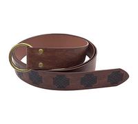 Medieval Viking Belt Renaissance Mens Belt Knight Ring Belt for Halloween Cosplay LARP Celtic Embossed Faux Leather Belt (Dark brown)