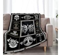 Medieval Viking Blanket Viking Decor Throw Blanket Warm Soft Plush Lightweight Fleece Flannel Blanket for Vikings Men Boys Girls Women Baby Kids for Winter Bed Couch Bed 50"X60"