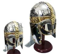 Medieval Viking Mask Helmet with Chainmail Medieval Armour Reenactment SCA LARP Helmet