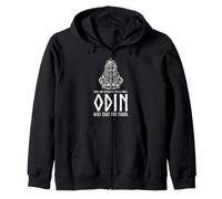 Medieval Viking Mythology - Norse God Odin - Pagan Religion Zip Hoodie