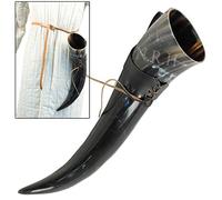 Medieval Viking Norwegian Drinking Horn Replica With Leather Holder