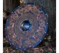 Medieval Viking Round Shield, Wood & Steel LARP Replica Armor with Bird Design for Halloween, Templar, Norse Decor - Cosplay Warrior Shield(8#)