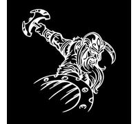 Medieval Viking Warrior Barbarian Weapon Lettering Stickers 72x79.5cm Do not Damage The Wall Surface White