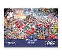 Medieval Village 1000 Piece Puzzles for Adults Kids -Vibrant Fantasy Cityscape Educational Game Decompression Fun And Challenging Family Game52x38cm/1000pcs
