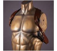 Medieval Vintage Knife Holster Steampunk PU Leather Pirate Dagger Holster Double Shoulder Knife Holder Halloween Cosplay Costume Accessory, Medieval style, LAPP Medieval style (Brown)