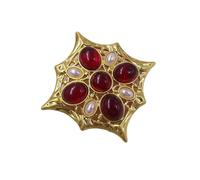 Medieval Vintage Palace Style Glass Brooch Retro Corsage