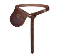 Medieval Waist Bag Belt with Wrap Tie Design | Embossed Vintage Pouch for Fair and Theater Costume Accessory Wear