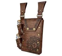 Medieval Waist Bag PU Leather Belt Bag Medieval Belt Bag with 2 Cork Potion Bottles for Men and Women Cosplay