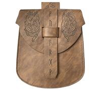 Medieval Waist Bag Vintage Embossed Leather Belt Pouches Medieval Waist Pack Phone Bag Coin Purse for Men Women Cosplay LARP Coin Purse