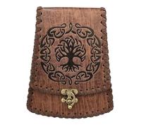 Medieval Waist Bag Vintage Embossed Leather Belt Pouches Medieval Waist Pack Phone Bag Coin Purse for Men Women Cosplay LARP Coin Purse