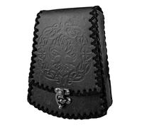 Medieval Waist Bag Vintage Embossed Leather Belt Pouches Medieval Waist Pack Phone Bag Coin Purse for Men Women Cosplay LARP Coin Purse