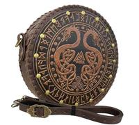 Medieval Waist Bag with Leather Belt Vintage Embossed Leather Waist Bag Side Pouches with Belt for Women Cosplay Fantasy Roleplay Accessory