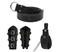 Medieval Waist Pouch, Vintage Leather Belt Bag, Renaissance Costume Accessory, 19.5x24x17cm, Secure Drawstring Closure, Hands-Free Carry Design, for Festivals, Themed Events Featuring Artificial