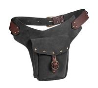 Medieval Waistpack Bag Leather Small Purse Leather Sporting Riding Hip Fanny Waist Athletic Leggings for Women High Waist Pack (Grey, One Size)