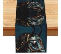 Medieval War Horses Linen Feel Table Runner Wedding Party Home Decoration