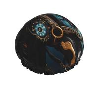 Medieval War Horses One Size Shower cap with double layer waterproof fabric, suitable for bathing and skin care