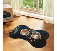 Medieval War Horses Prints Bone-shaped pet meal mat | Absorbent, non-slip, durable, and easy-to-clean pet feeding mat