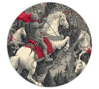 Medieval Warrior And Knight on White Horse Puzzle 1000pcs (67.5x67.5cm) Puzzles, Die Für Erwachsene Und Personen Ab 14 Jahren Geeignet Sind