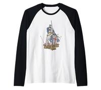 Medieval Warrior Holy Knight Templar Deus Vult Vintage Raglan Baseball Tee
