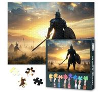 Medieval Warrior Jigsaw Puzzles for Adults 1000 Piece Knight Samurai Painting Last Stand Poster Cinema Lounge Collectors Trophy Vault Game Toy Craft Premium Paper 27.5x19.7 Inch