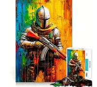 Medieval Warrior with AK- Jigsaw Puzzle 1000 Piece for Adults Logic Game Premium Print Hard Challenge (50x75cm)