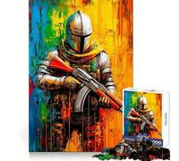 Medieval Warrior with AK- Jigsaw Puzzle 1000 Piece for Adults Logic Game Premium Print Hard Challenge (50x75cm)