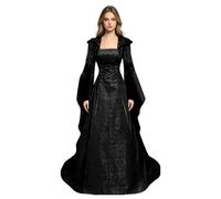 Medieval Witch Dress Women, Hooded Costume Outfit for Halloween Events | Fantasy Role play Apparel Featuring Flowing Silhouette Creates Mystical Character Styling For Themed Gatherings