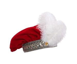 Medieval with A Plume of Artificial Feathers for Theatrical Roles, Red