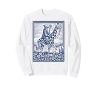 Medieval Wizard Riding Giraffe | Y2K Woodcut Retro Fairycore Sweatshirt