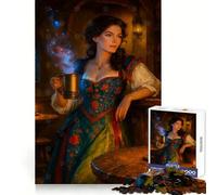 Medieval Woman with Magical Brew Jigsaw Puzzle for Adults 1000 Pieces Sharp Thinking Clean Joint Fun Activity Birthday Surprise (38x26cm)