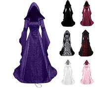 Medieval Women Halloween Outfits Renaissance Dress Women's Costumes Vampire Victorian Regency Best Witches Red Riding Hood Adult Queens Ladies Fancy Plus Size Adults Vintage Gothic Suit Cosplay.