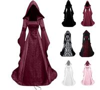 Medieval Women Halloween Outfits Renaissance Dress Women's Costumes Vampire Victorian Regency Best Witches Red Riding Hood Adult Queens Ladies Fancy Plus Size Adults Vintage Gothic Suit Cosplay.