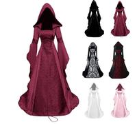 Medieval Women Halloween Outfits Renaissance Dress Women's Costumes Vampire Victorian Regency Best Witches Red Riding Hood Adult Queens Ladies Fancy Plus Size Adults Vintage Gothic Suit Cosplay.