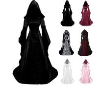 Medieval Women Halloween Outfits Renaissance Dress Women's Costumes Vampire Victorian Regency Best Witches Red Riding Hood Adult Queens Ladies Fancy Plus Size Adults Vintage Gothic Suit Cosplay.