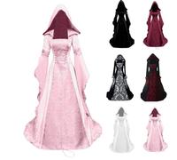 Medieval Women Halloween Outfits Renaissance Dress Women's Costumes Vampire Victorian Regency Best Witches Red Riding Hood Adult Queens Ladies Fancy Plus Size Adults Vintage Gothic Suit Cosplay.